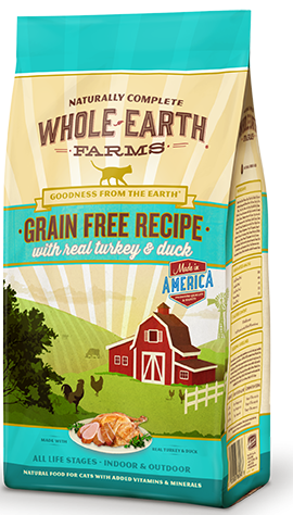 Whole Earth Farms Grain Free Recipe Dry for Cat side view.